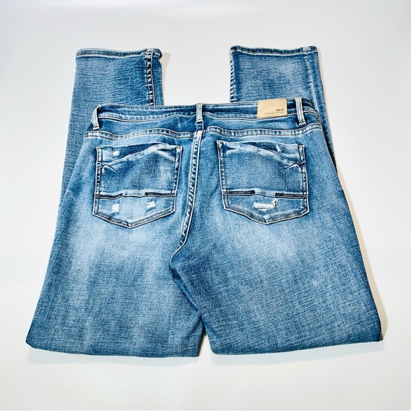 BKE Denim - BKE jeans Payton Mid Rise Straight leg jeans distressed stretchy women Size 32
